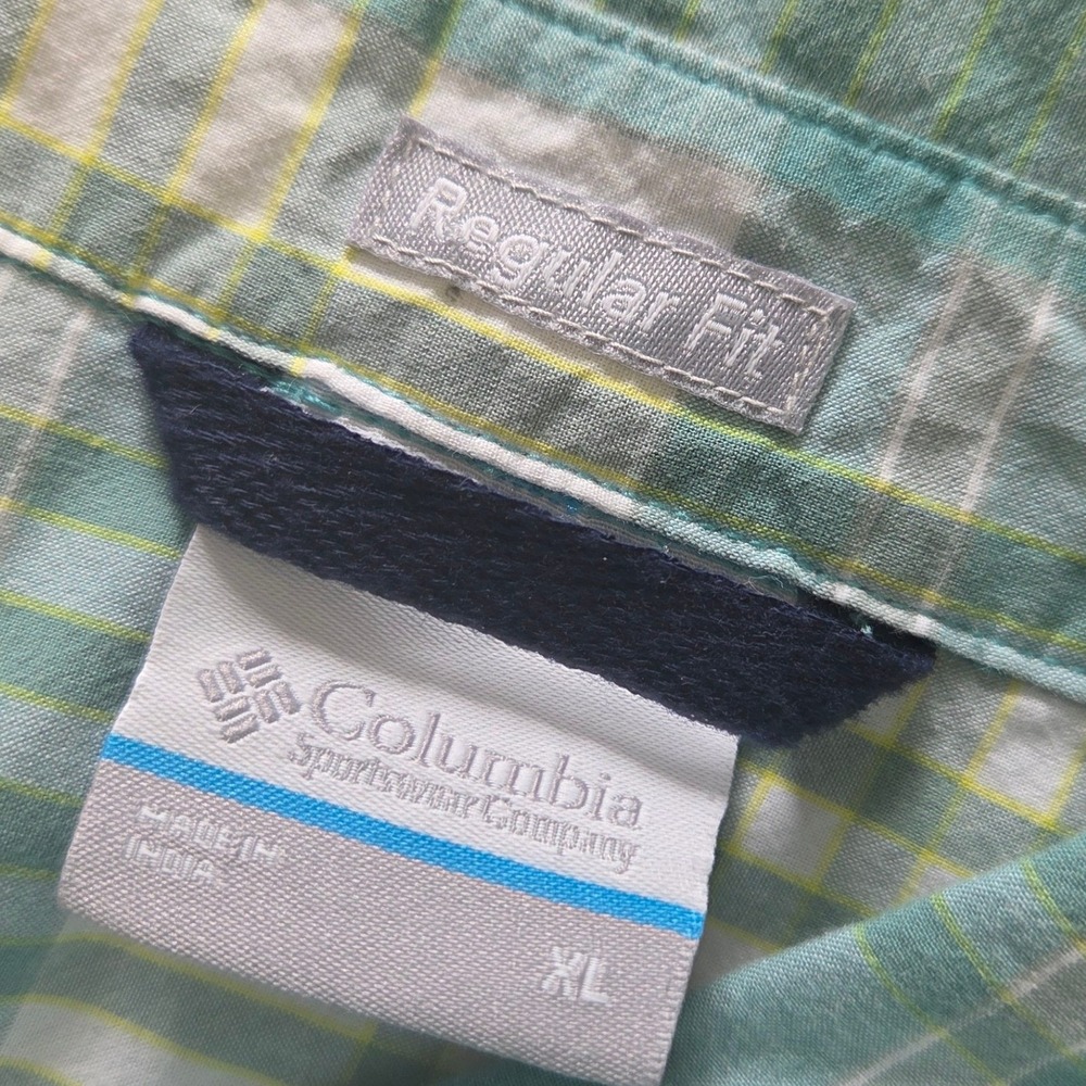 Columbia Mens Button Up‎ Shirt XL Short Sleeve Plaid Outdoor Fishing Hiking - Picture 7 of 10
